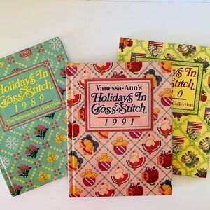 Vanessa-Ann Holidays in Cross-Stitch Book Set Hardbound Lot of 3 Oxmoor House